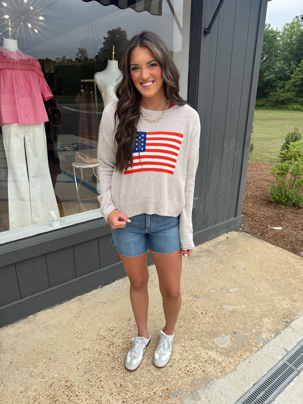 z supply sienna patriot sweater natural in heather