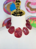 jennifer thames slab necklace in maroon