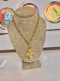 jennifer thames gold chain and cross chunky necklace