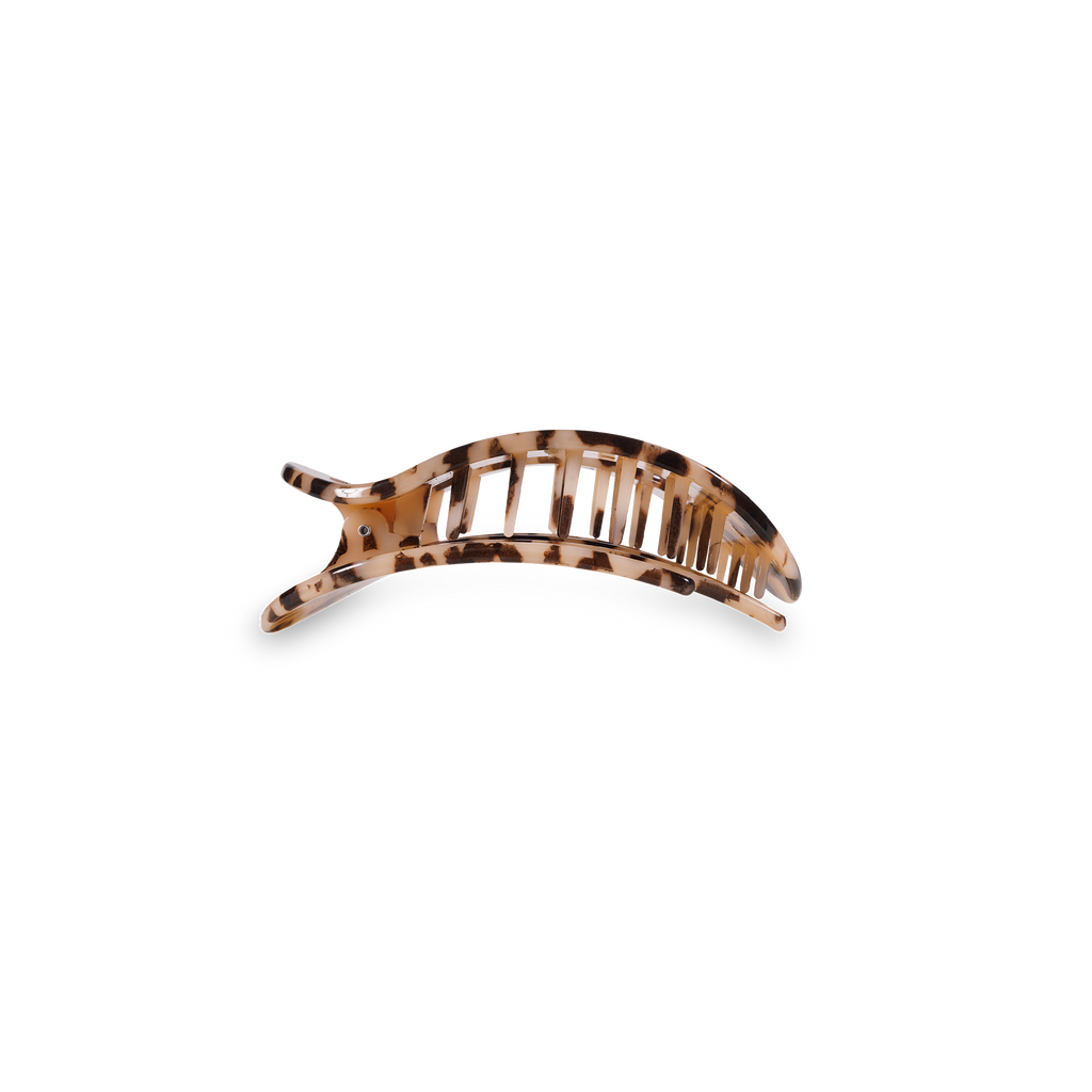 TELETIES Round Flat Hair Clip | Small | Blonde Tortoise