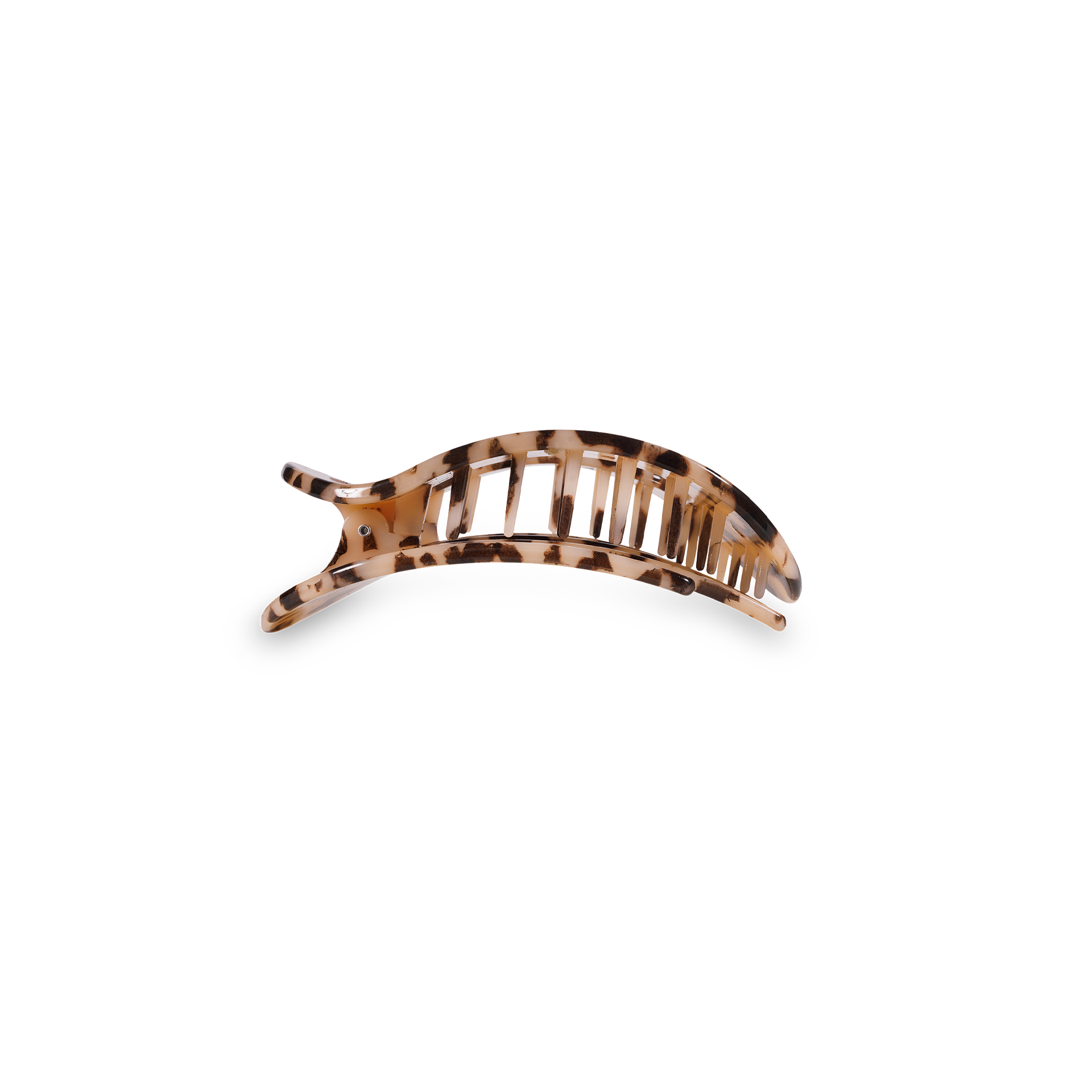 TELETIES Round Flat Hair Clip | Small | Blonde Tortoise