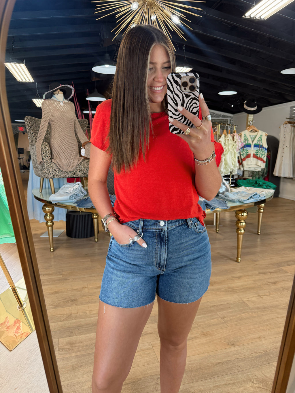 free people nova tee in high risk red