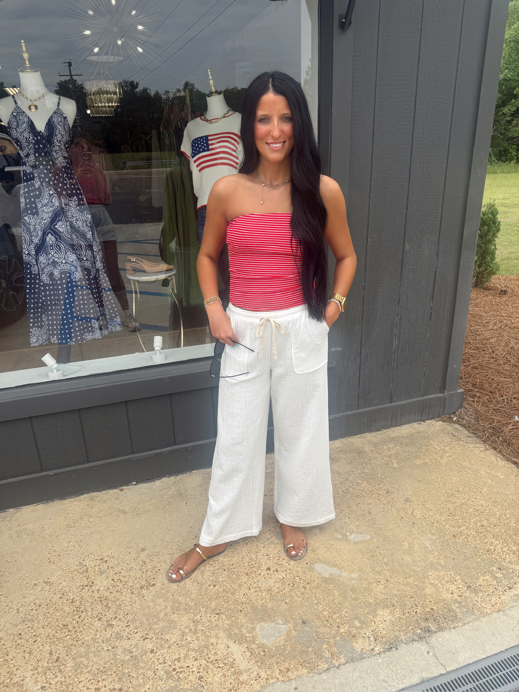 sadie & sage lilah wide leg pant in ivory
