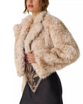free people supernova cropped fur in ivory combo
