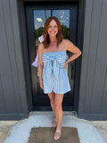 sage the label cape cod romper in blue multi
