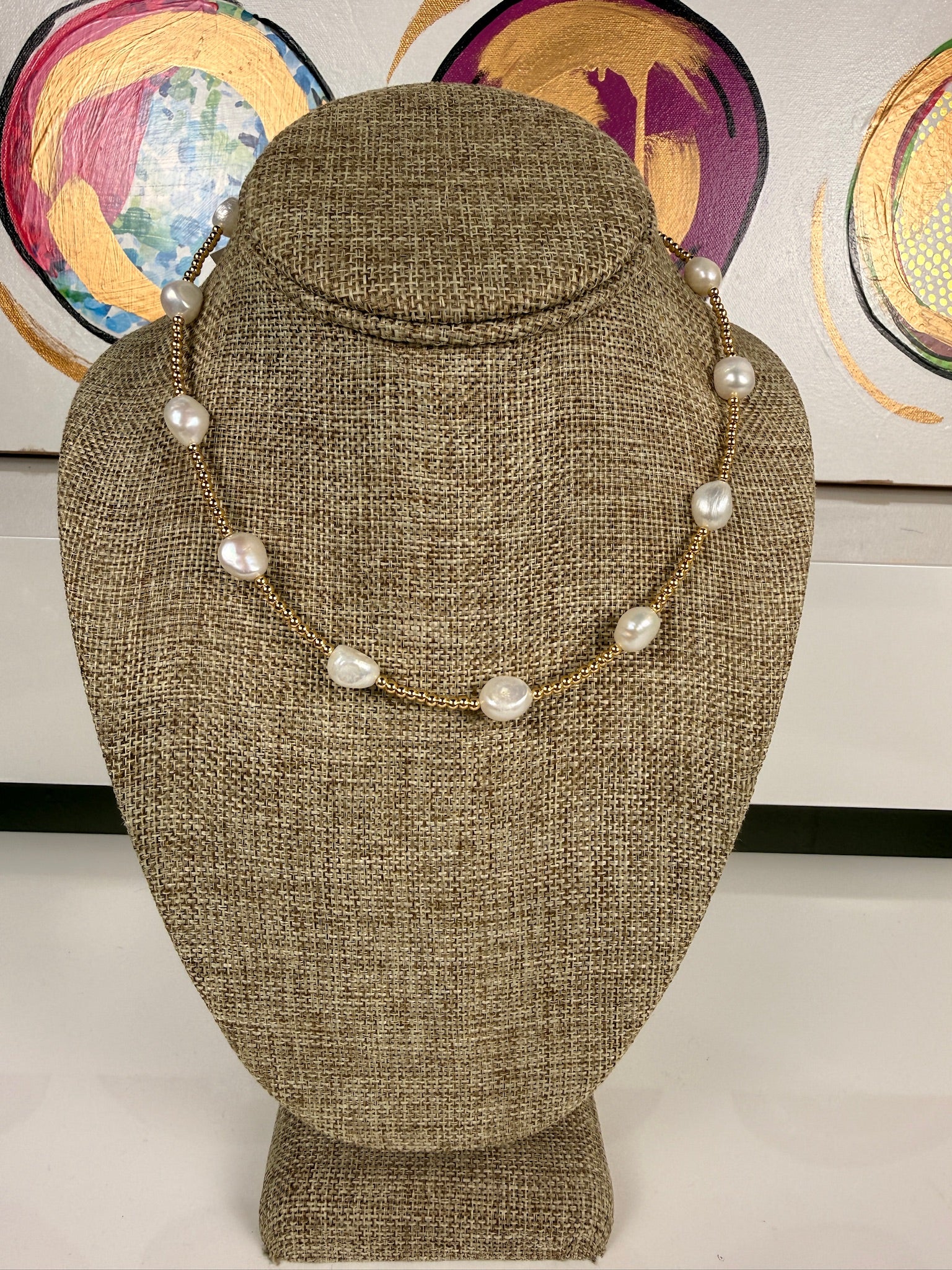 jennifer thames beaded pearl necklace