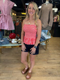 free people sundance tank in red combo