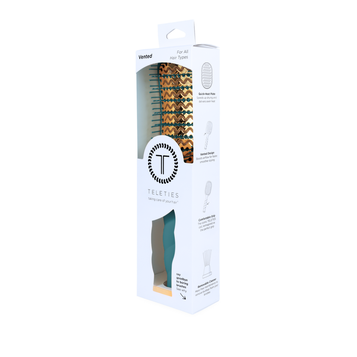 TELETIES Vented Hair Brush | Teal With It