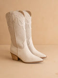 gabby western boot in cream
