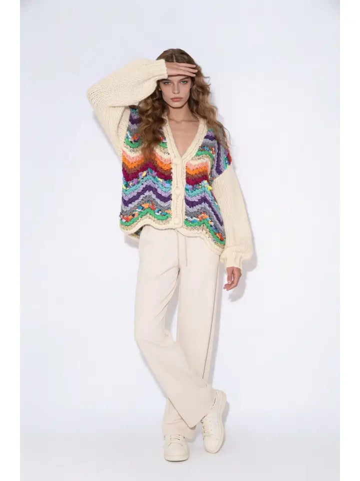 Beulah Chevron Chunky Cardigan