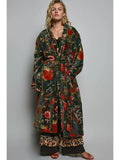 willow belted kimono in green