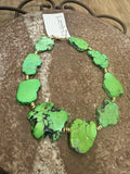 jennifer thames slab necklace in citrine green