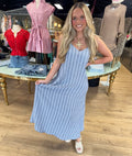 z supply sandcomber striped midi dress indigo