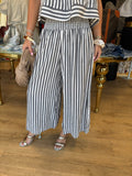 sadie and sage nomad stripe pants in white and black