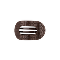 TELETIES Brown Crocodile Small Flat Round Hair Clip