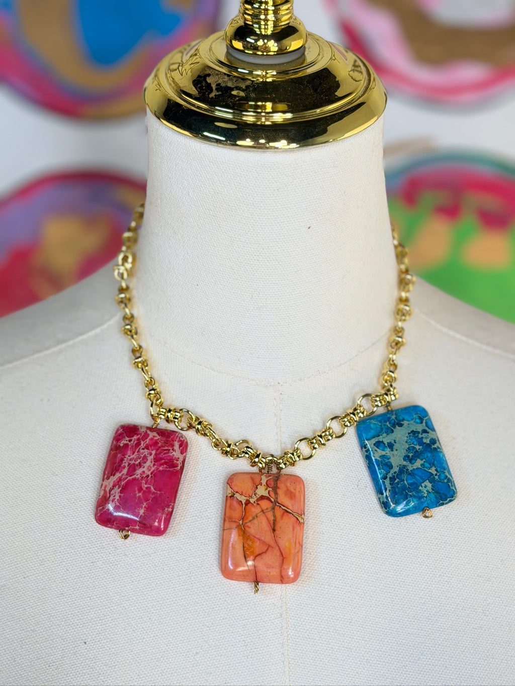 Jennifer Thames Slab Drop Necklace