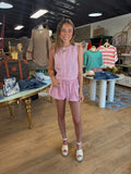 sadie and sage lolygag bubble shorts in bright pink and ivory