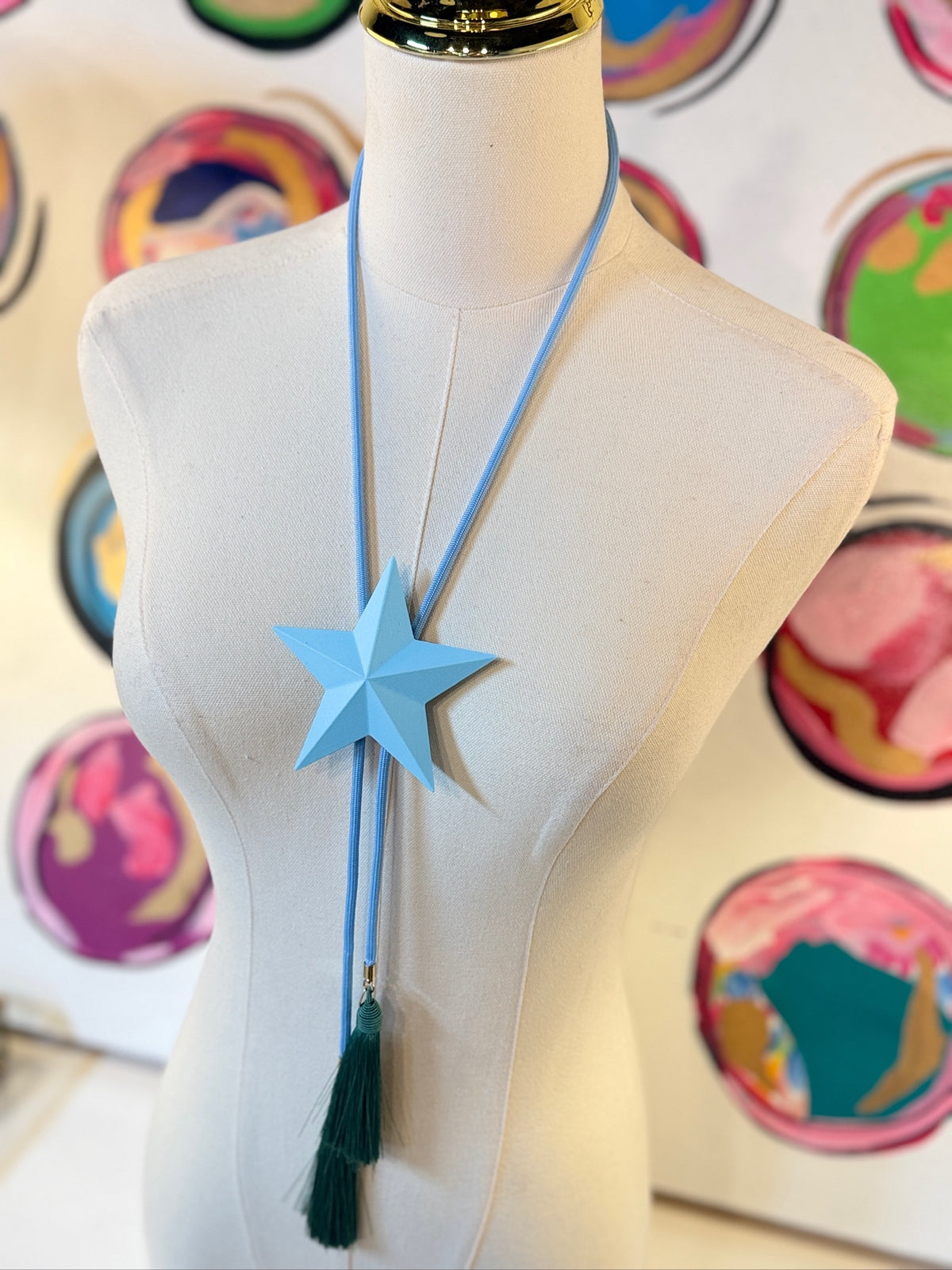 rayha designs || lone star bolo baby blue with baby blue & peacock