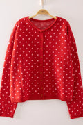Sweet Dot Knit Red Sweater