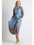 Beulah Paisley Satin Dress