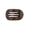 TELETIES Brown Crocodile Medium Flat Round Hair Clip