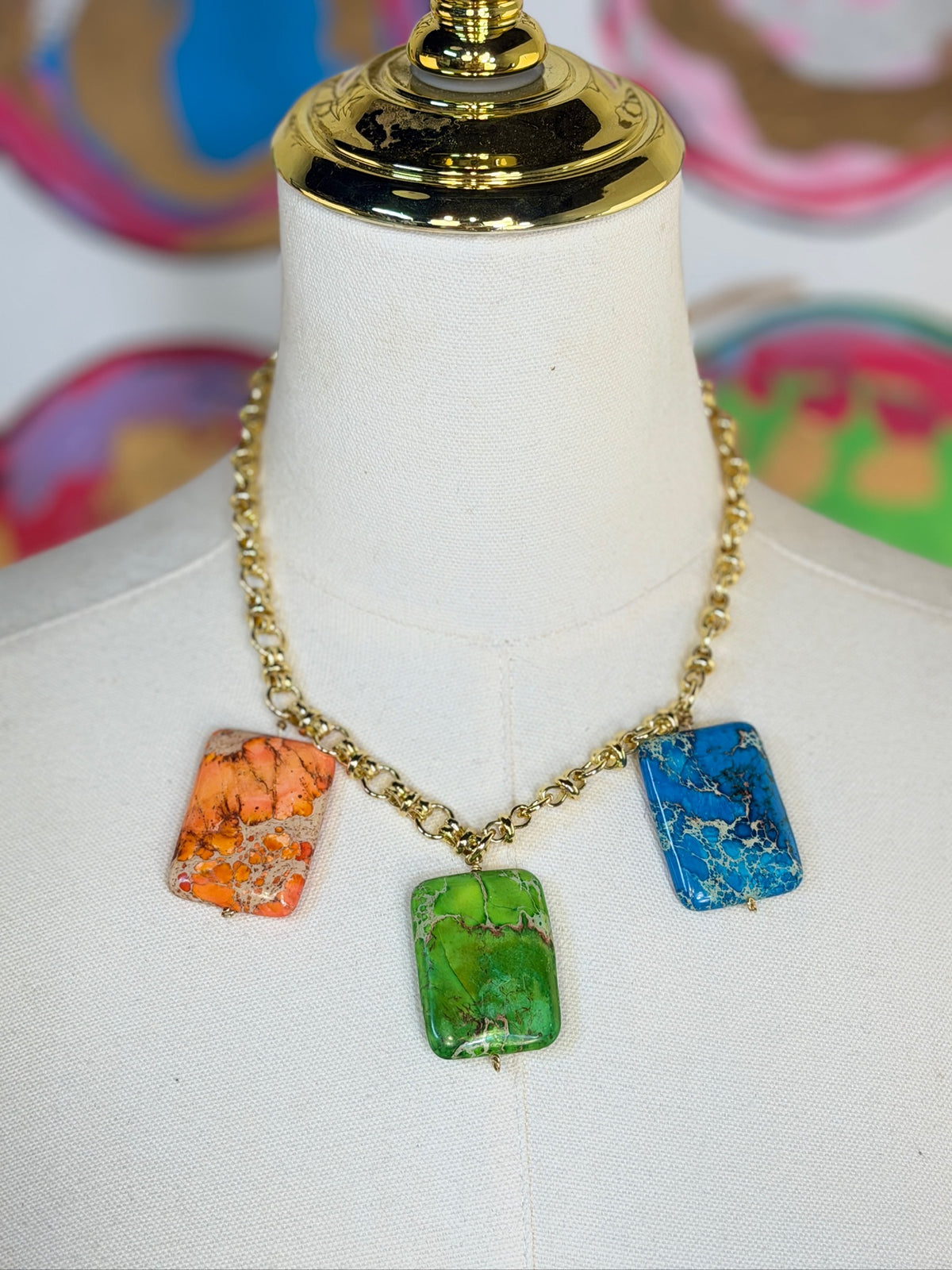 Jennifer Thames Slab Drop Necklace