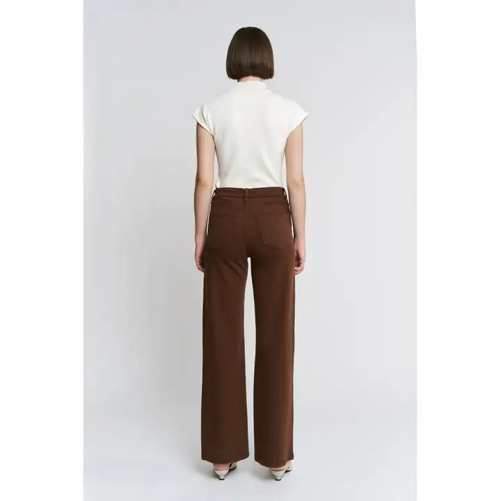 mica high rise wide leg in vintage brown