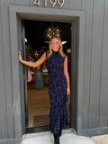 sage the label begonia mesh skirt in navy black