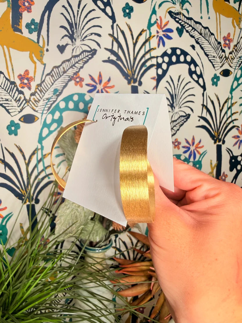 Jennifer Thames Flat Brushed Hoops