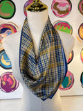 Plaid Printed Bandana Scarf, Blue