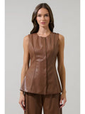 anisa leather tank in brown