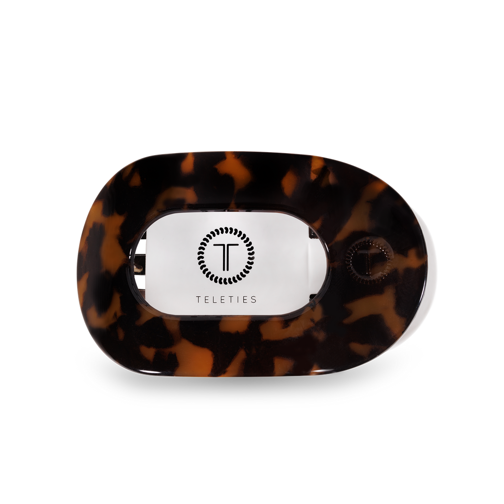 TELETIES Round Flat Hair Clip | Small | Tortoise