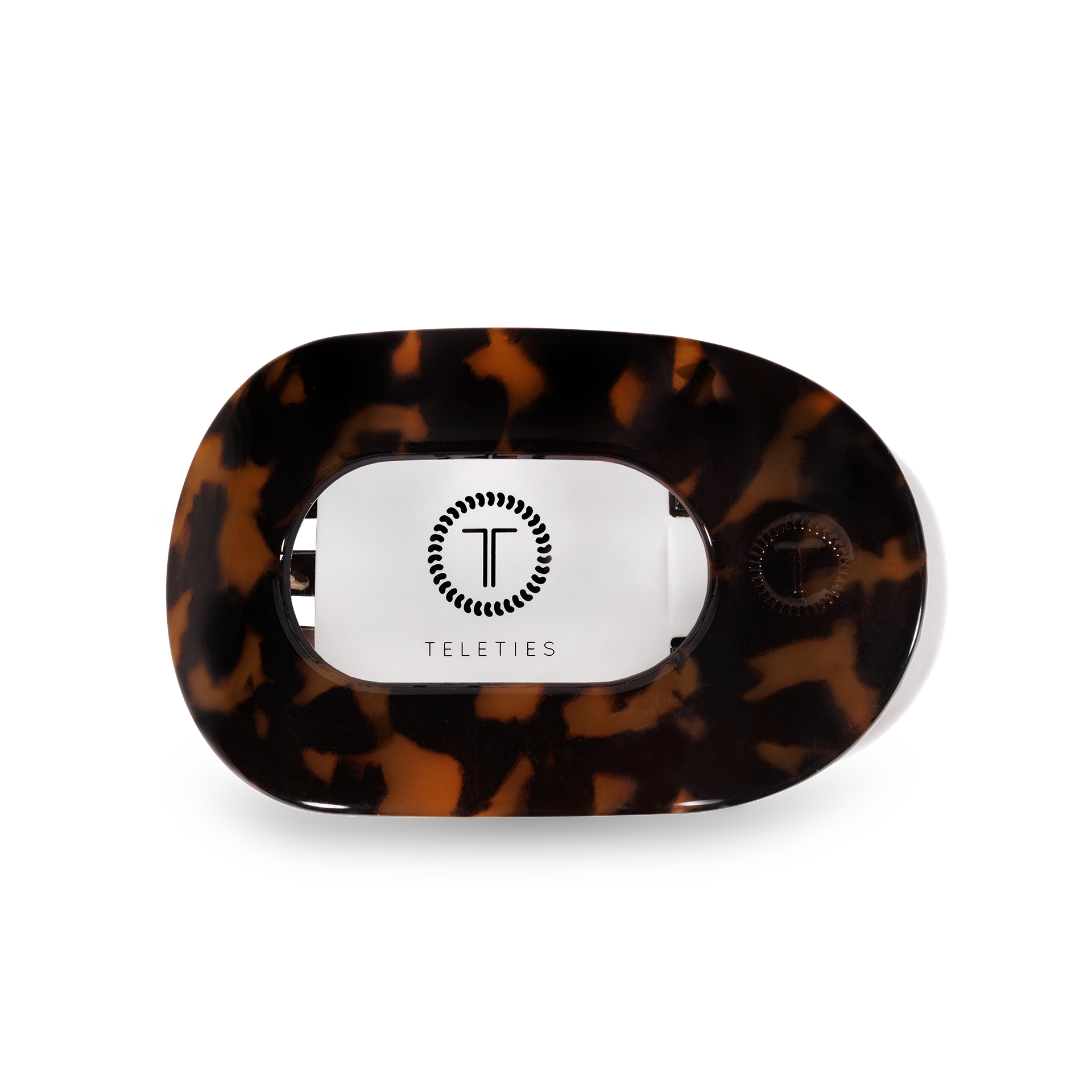 TELETIES Round Flat Hair Clip | Small | Tortoise