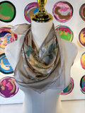 Multi Print Sage Flower Scarf