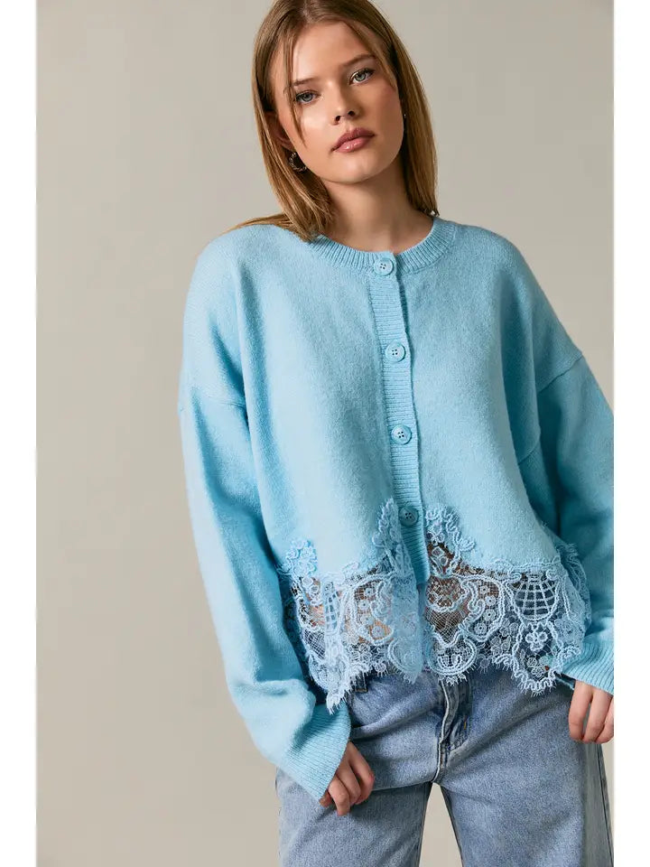 angelica sweater cardigan in light blue