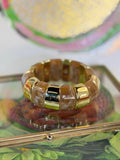 jennifer thames taupe & gold beaded cuff bracelet