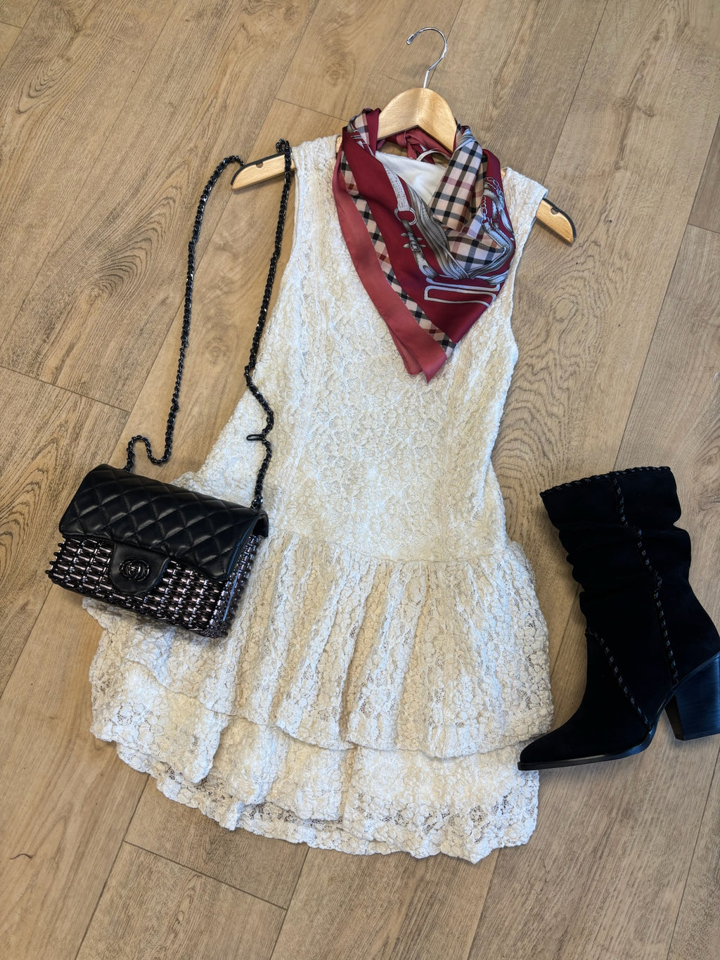 free people slow burn lace mini dress in natural combo