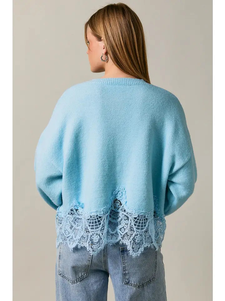 angelica sweater cardigan in light blue