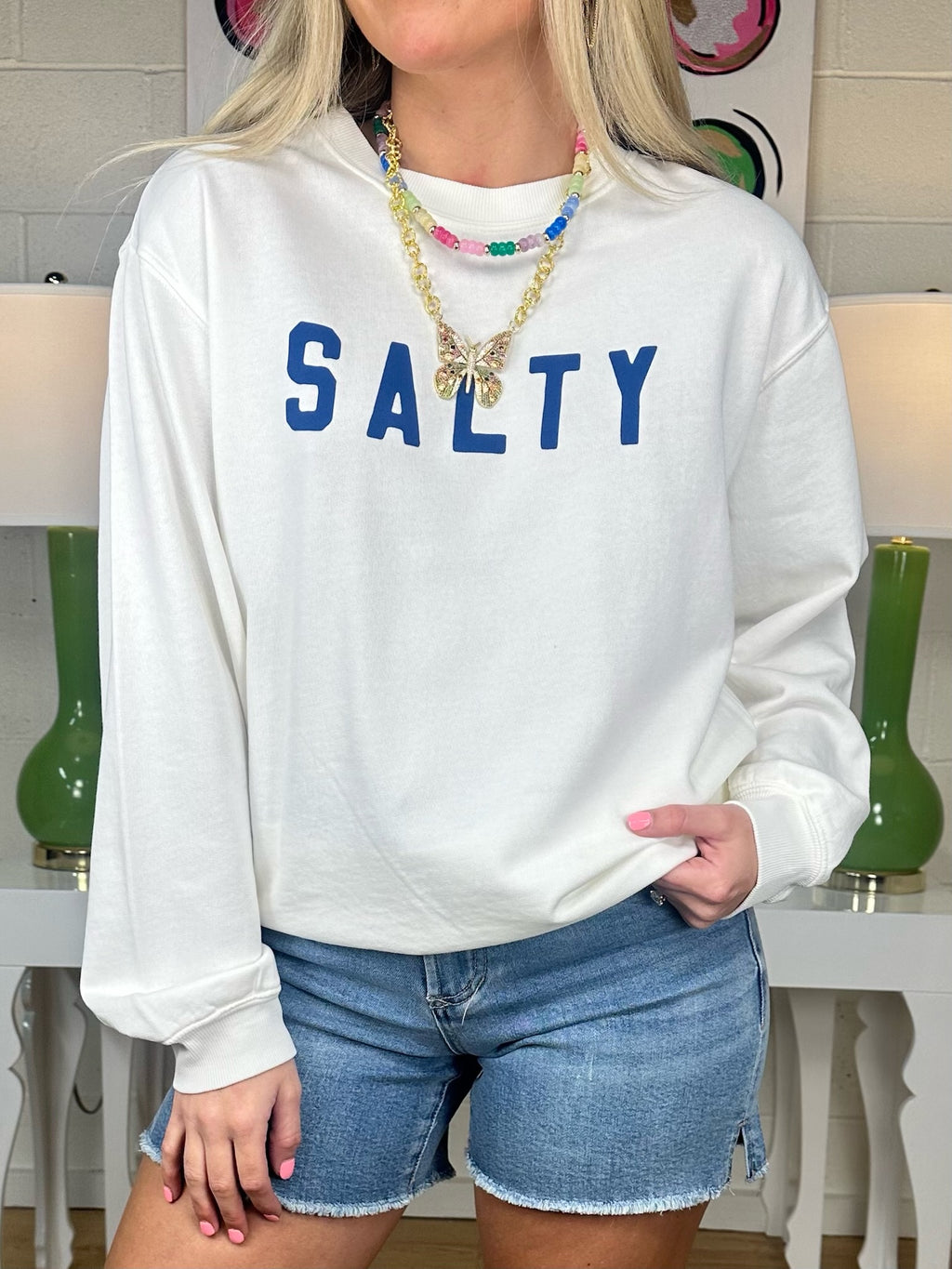 salty boyfriend sweatshirt in sea salt