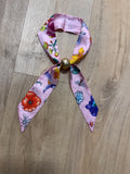 floral scarf necklace in pink