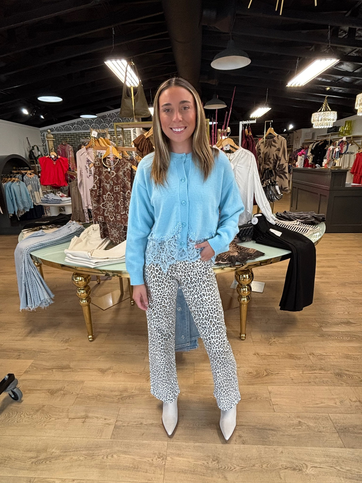 angelica sweater cardigan in light blue