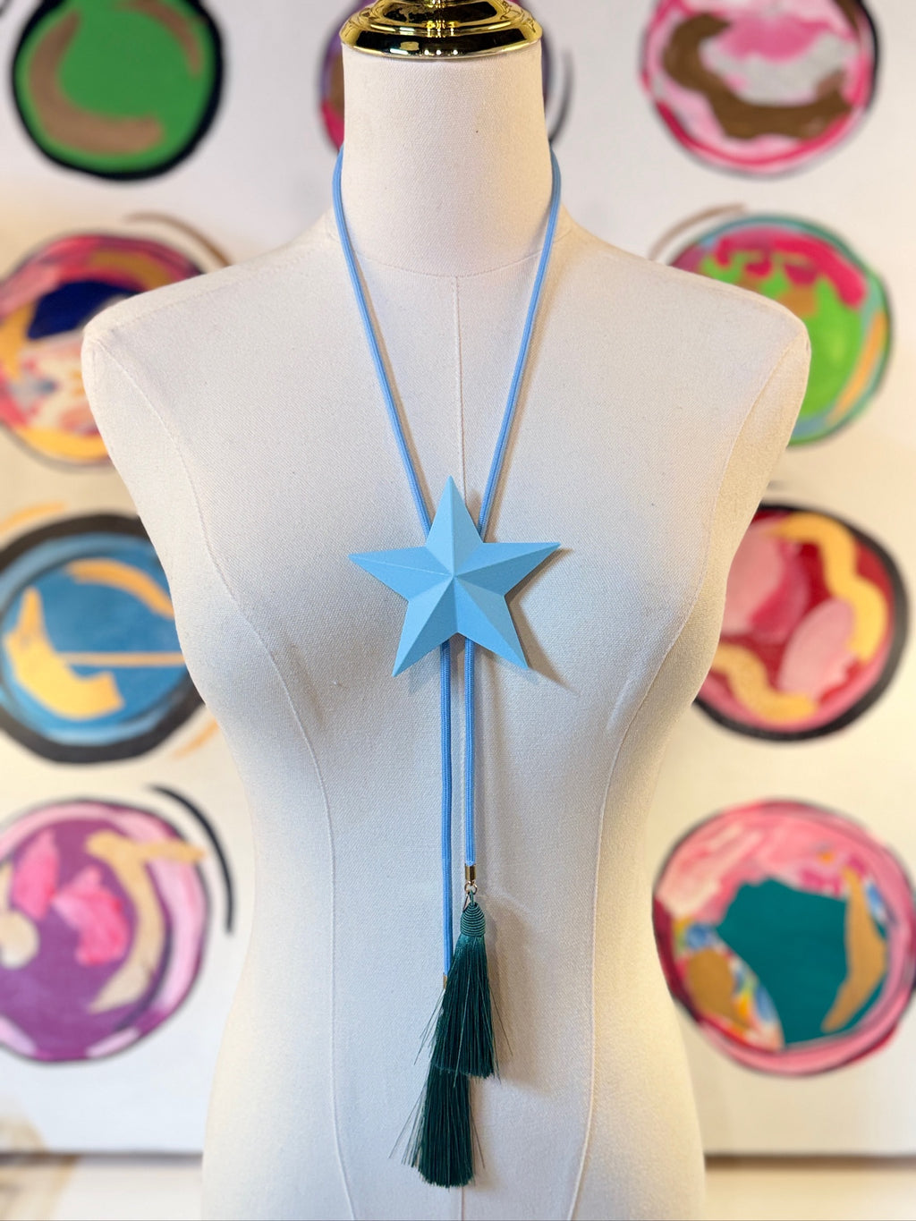 rayha designs || lone star bolo baby blue with baby blue & peacock