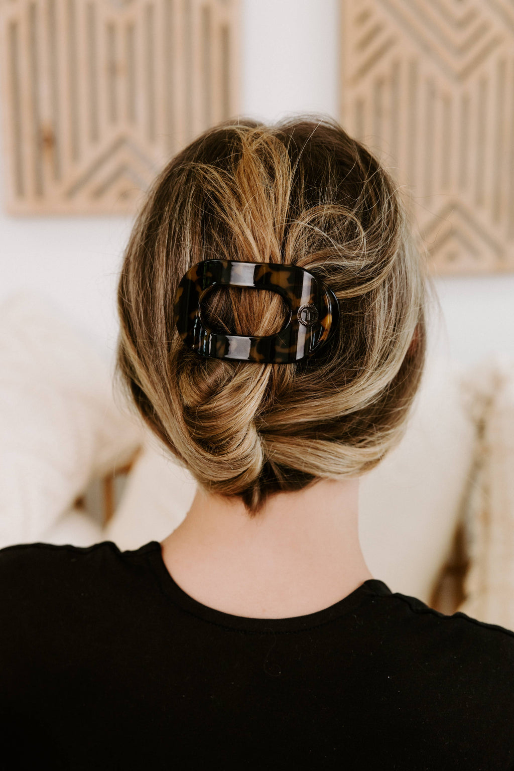 TELETIES Round Flat Hair Clip | Small | Tortoise