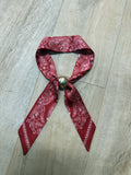 paisley scarf neckalace in red