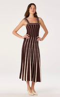 astr marlen dress in brown cream