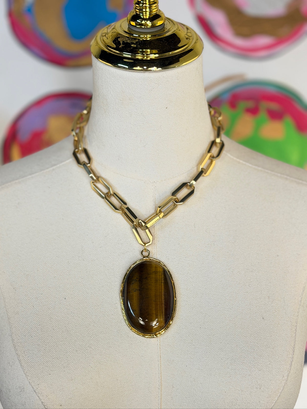Jennifer Thames Pendant Stone Necklace