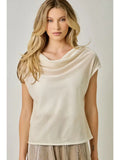 Mystree Velvet Cowl Neck Blouse