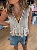 free people Ellis blouse in tea combo