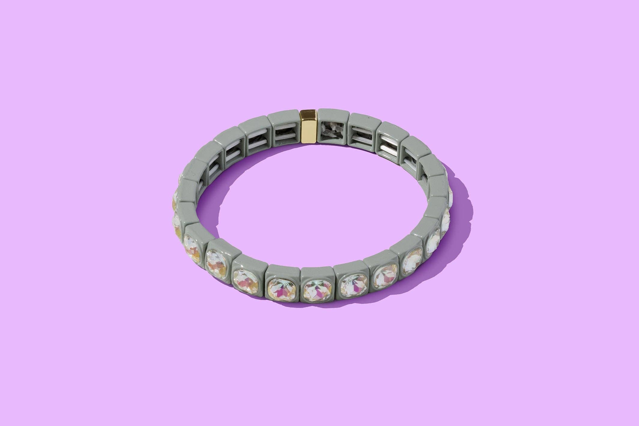 taylor elliott enamel stretch bracelet in gray