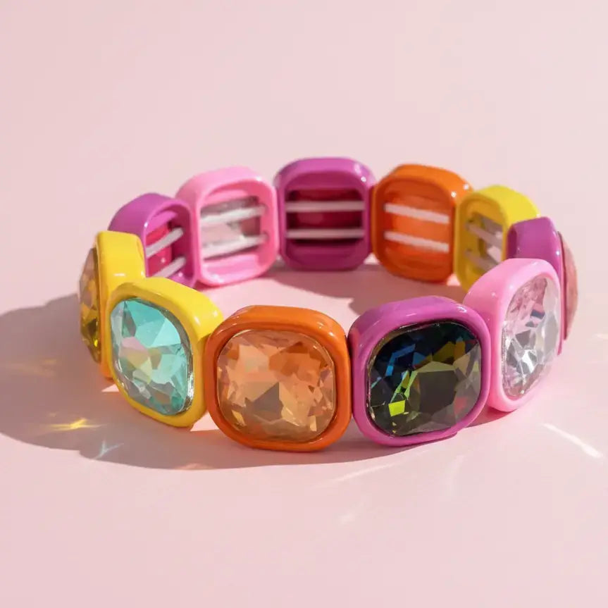 taylor elliott enamel stretch bracelet round in multi-color